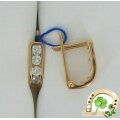 Детские золотые серьги с фианитами