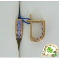 Детские золотые серьги с фианитами