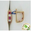 Детские золотые серьги с фианитами