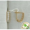 Детские золотые серьги с фианитами