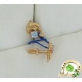 Детские золотые серьги гвоздики с фианитами