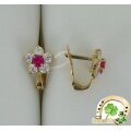 Золотые серьги с фианитами