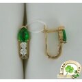 Золотые серьги с фианитами