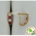 Детские золотые серьги с фианитами