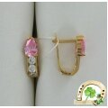 Детские золотые серьги с фианитами