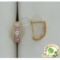 Детские золотые серьги с фианитами