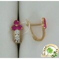 Детские золотые серьги с фианитами