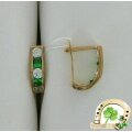 Детские золотые серьги с фианитами