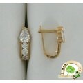 Детские золотые серьги с фианитами