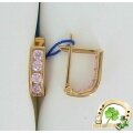 Детские золотые серьги с фианитами