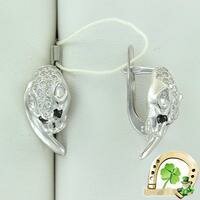 Серебряные серьги с фианитами 1.6 см Золотые купола 2100355-00215 2100355-00215 фото