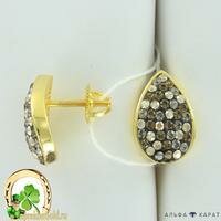 Серебряные серьги с кристаллами Сваровски 1.4 см Альфа-Карат 0630C03077 G.P. 0630C03077 G.P. фото