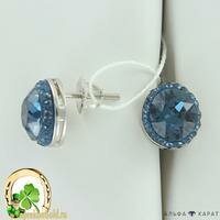 Серебряные серьги с кристаллами Сваровски 1 см Альфа-Карат 0463C0228 0463C0228 фото