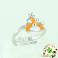 Серебряное детское кольцо с бриллиантом "Angry birds" Аквамарин 060036 060036 фото