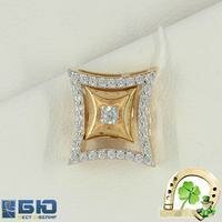 Золотая подвеска с фианитами 1.1х1.1 см Бест Ювелир П132-4373 П132-4373 фото