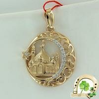 Золотая подвеска с фианитами 2.4 см (1.8) SOKOLOV 034443 034443 фото