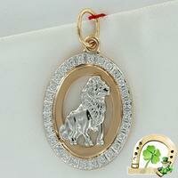 Золотая подвеска "Лев" с фианитами SOKOLOV 033541 033541 фото