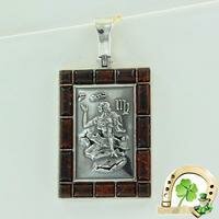 Серебряная подвеска "Дева" с янтарем 4.1 см (3) Дарвин Jewelry 928040205 928040205 фото